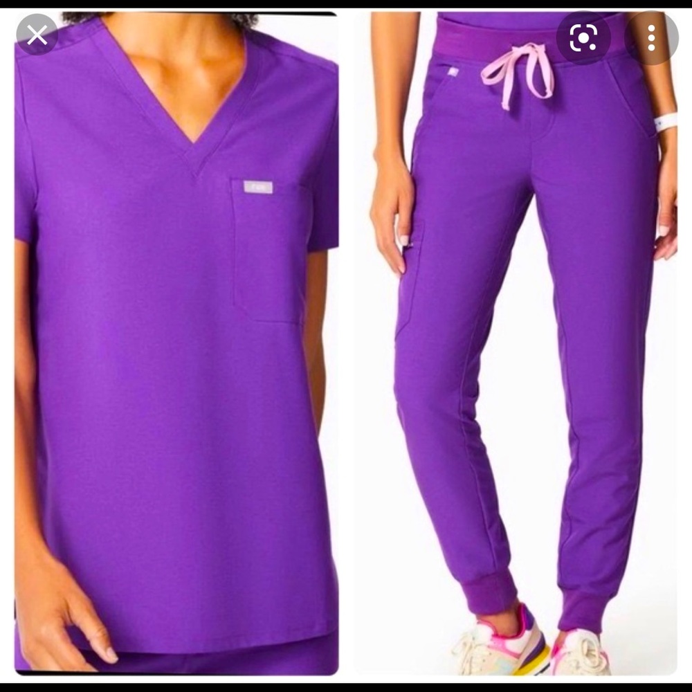 Figs ultra violet zamora jogger and rafaela top.